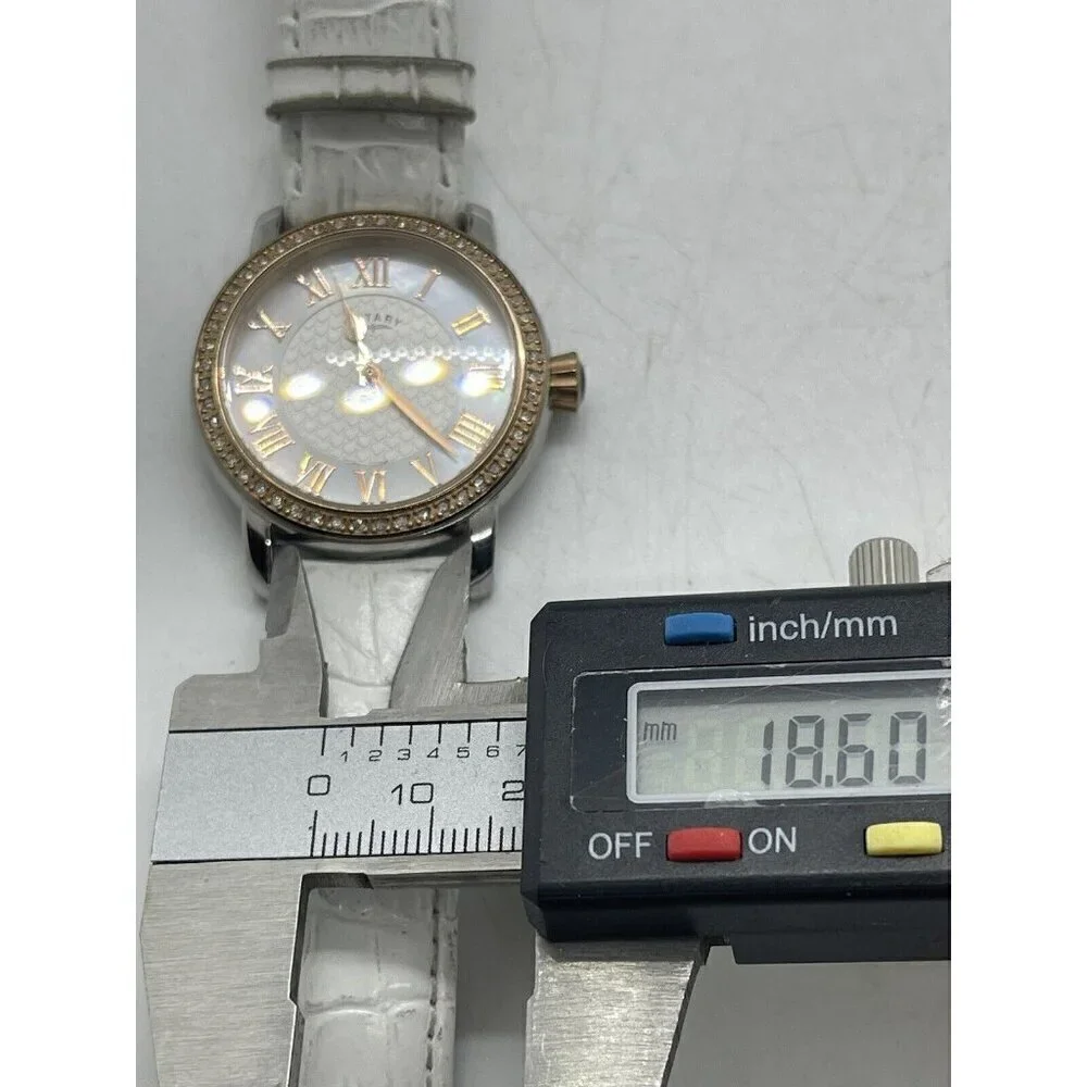 Rotary Women's Classic Quartz MOP Dial Watch White Leather Strap LS00109/061